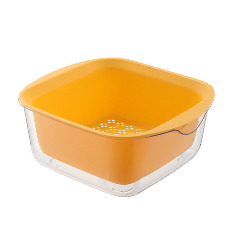 Double Deck Drain Basket Storage With Cover