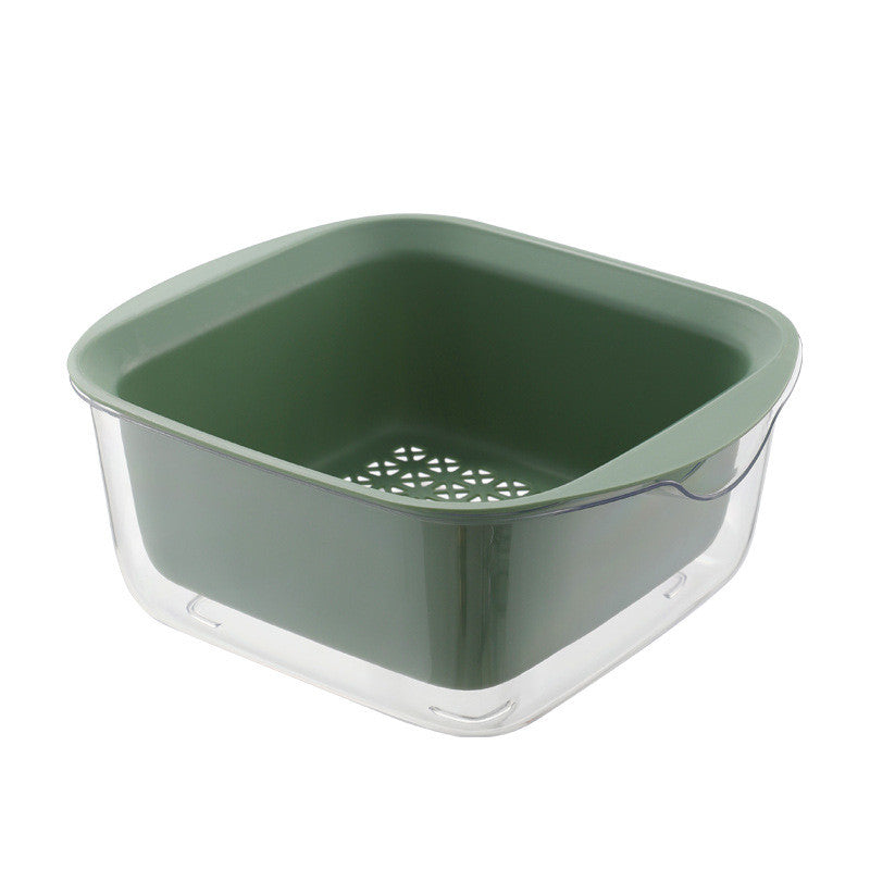 Double Deck Drain Basket Storage With Cover